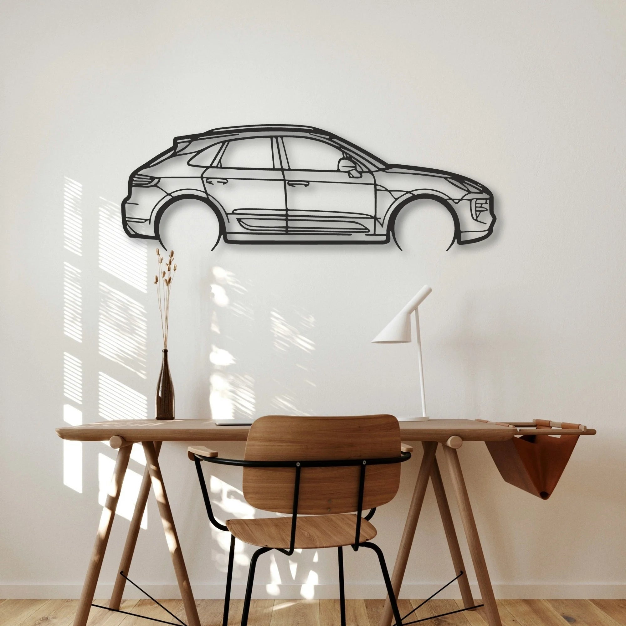 Porsche Macan GTS 95b Classic Silhouette Metal Wall Art - Automotive Garage Decor
