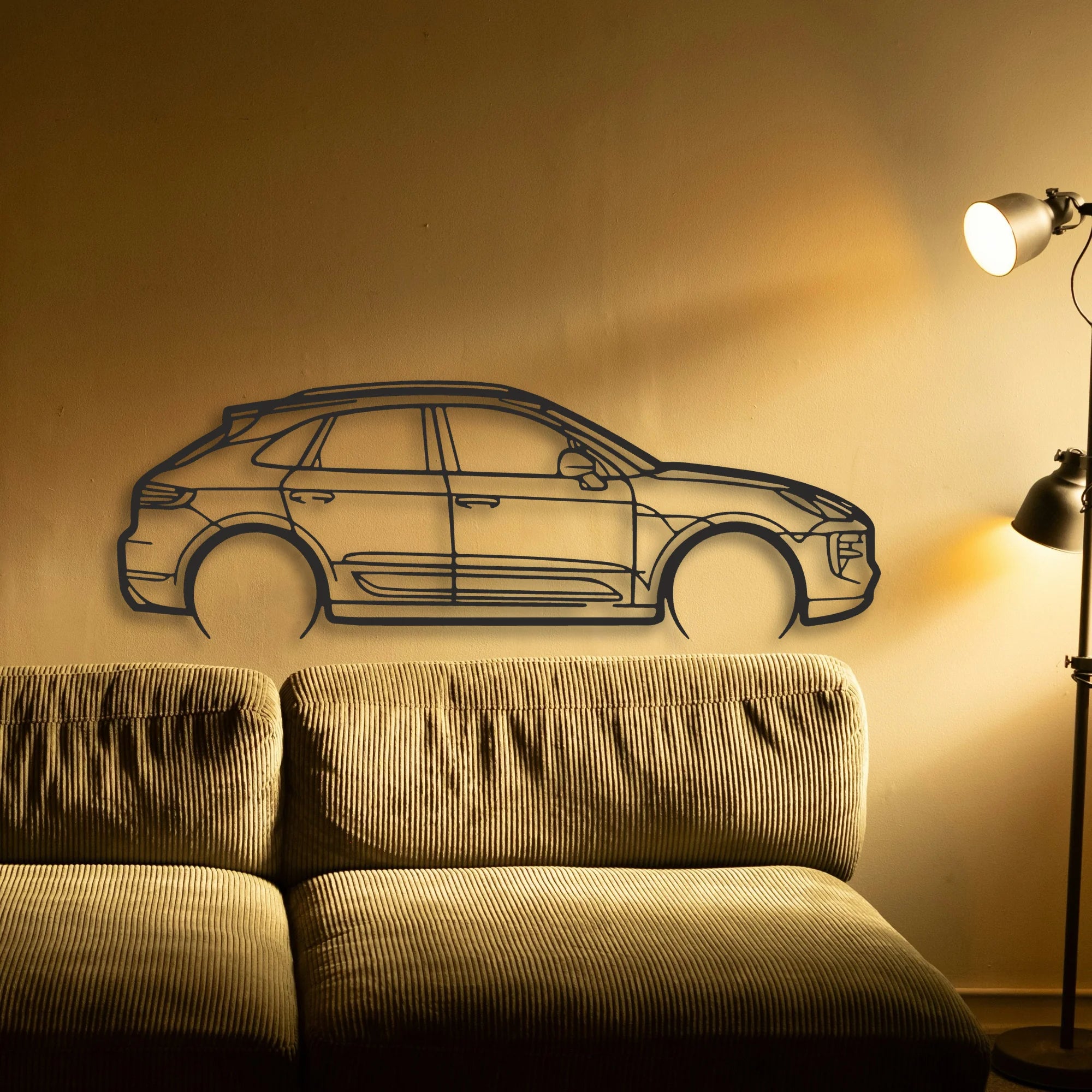 Porsche Macan GTS 95b Classic Silhouette Metal Wall Art - Automotive Garage Decor