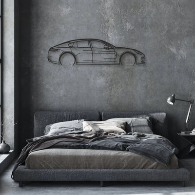 porsche panamera gts 2023 Classic Silhouette Metal Wall Art - Automotive Garage Decor