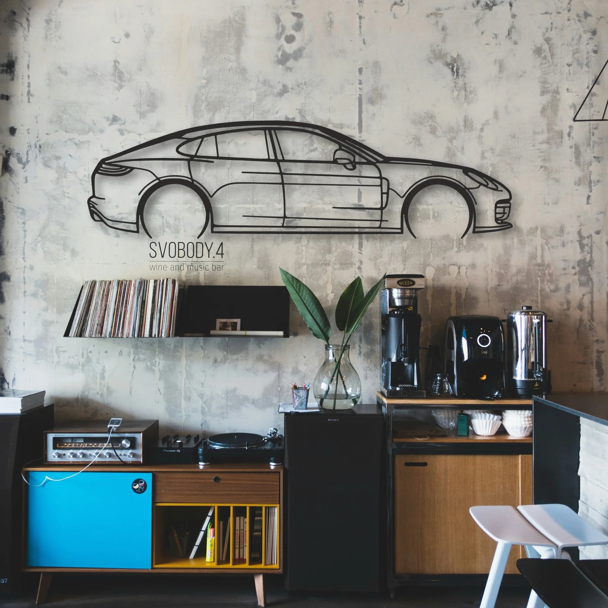 Porsche Panamera GTS 2023 Classic Silhouette Metal Wall Art - Automotive Garage Decor