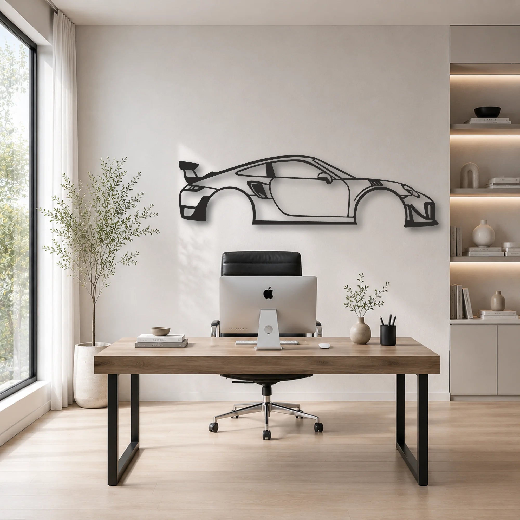 PRS911 Classic Silhouette Metal Wall Art - Automotive Garage Decor