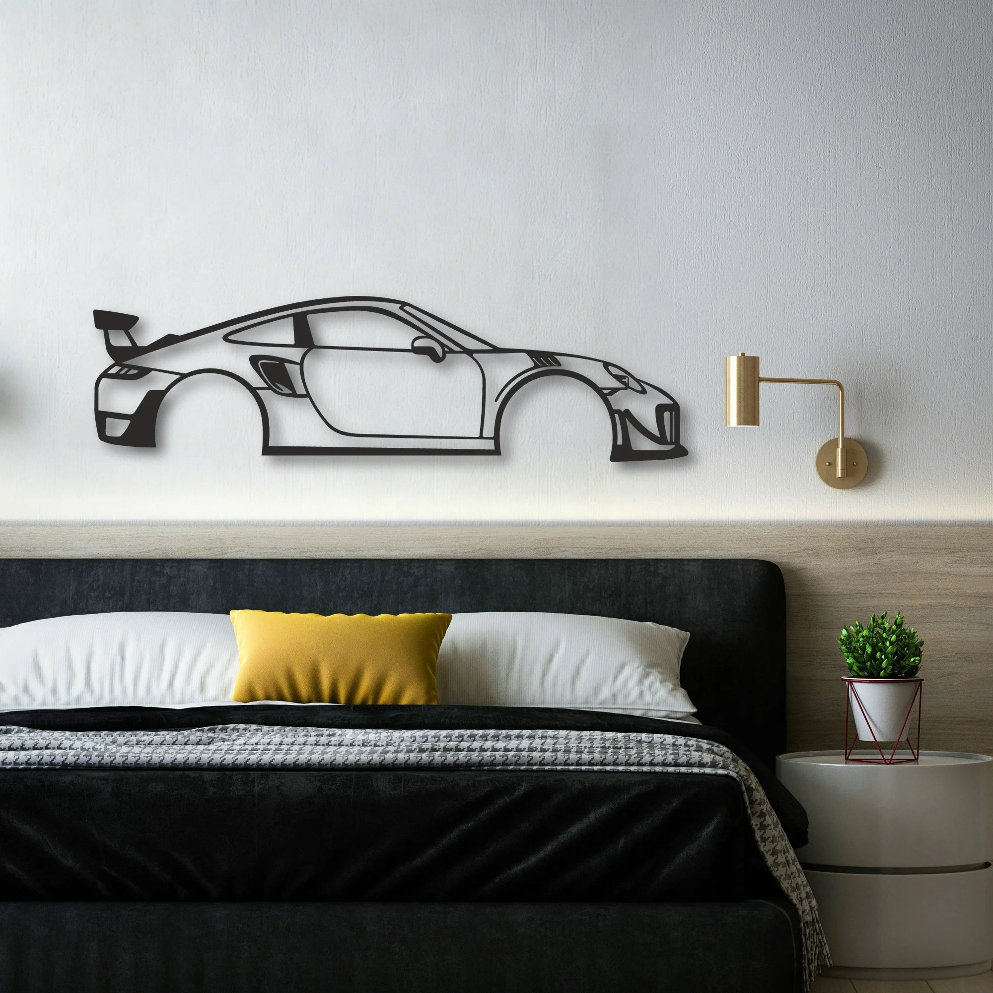PRS911 Classic Silhouette Metal Wall Art - Automotive Garage Decor