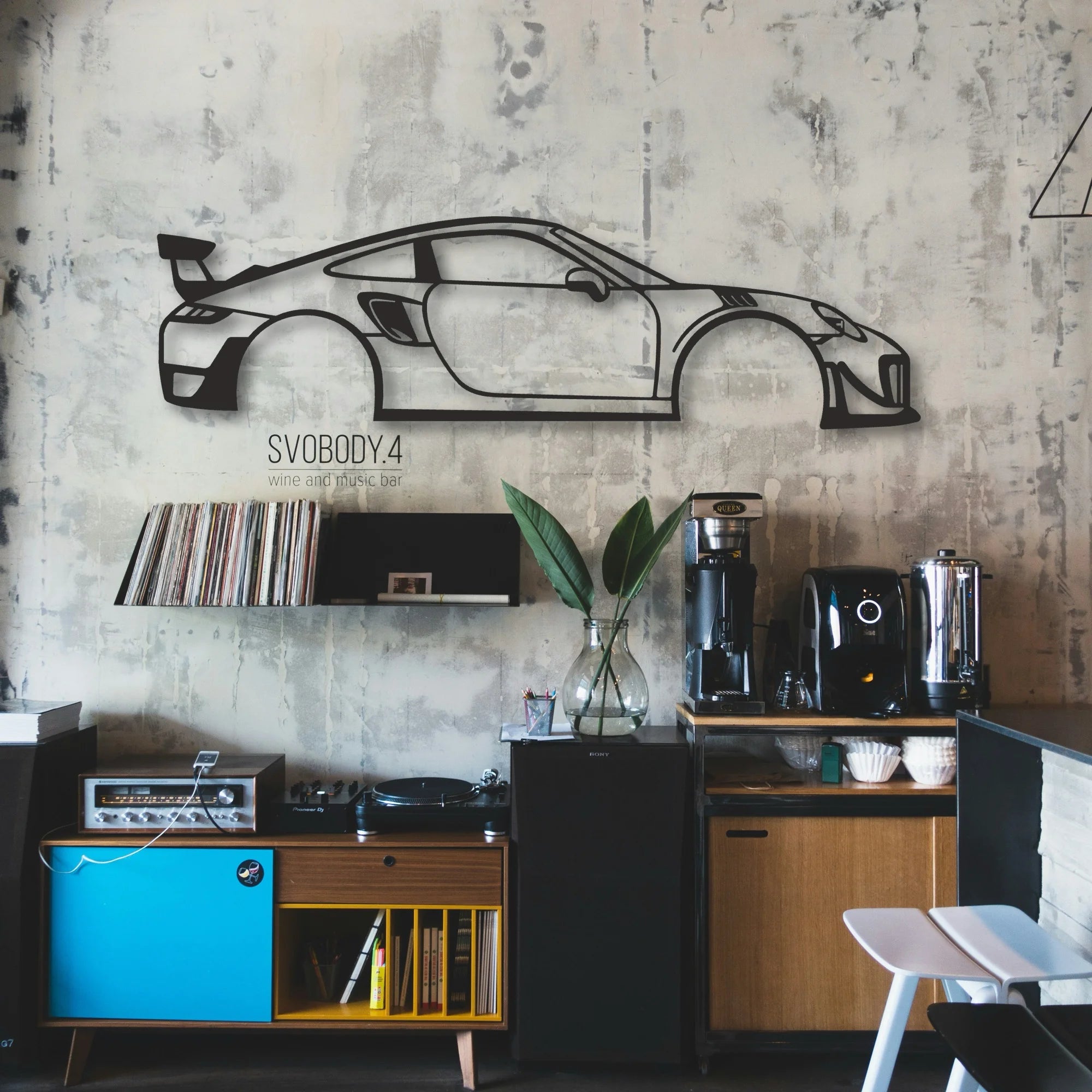 PRS911 Classic Silhouette Metal Wall Art - Automotive Garage Decor