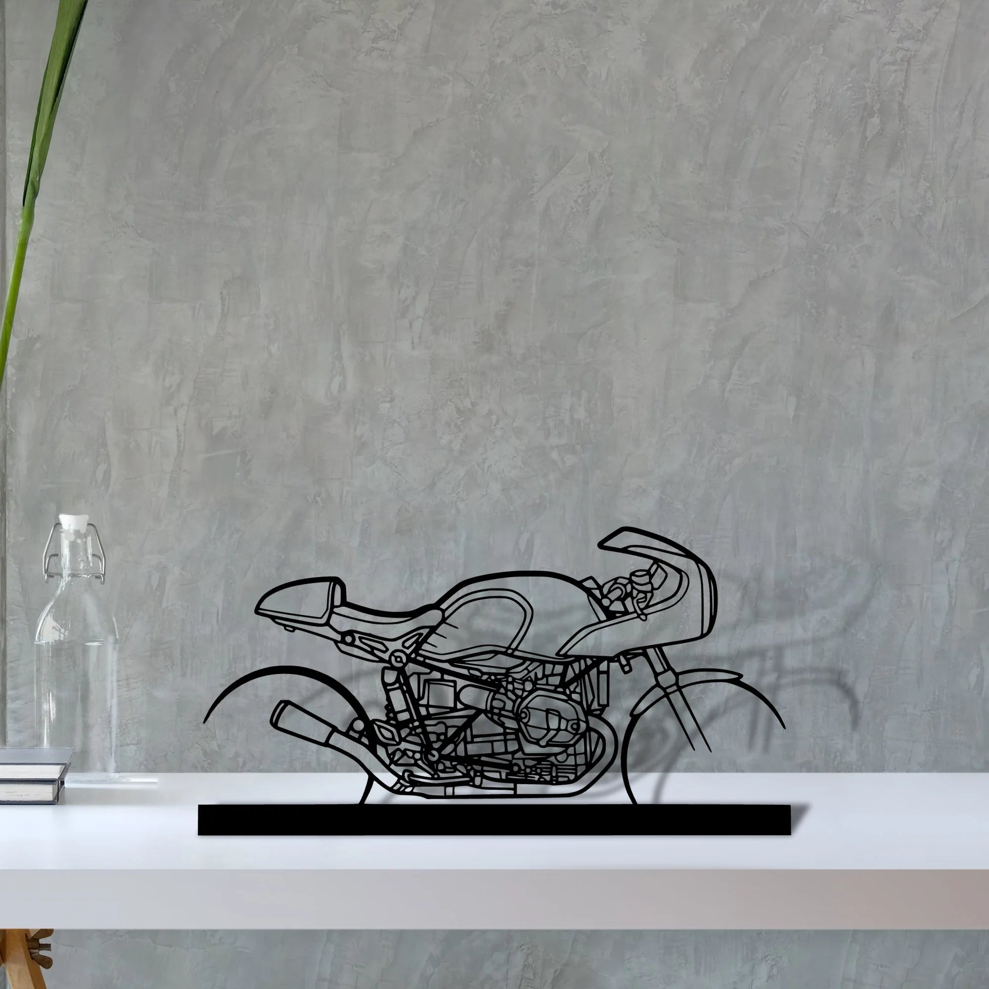 r-nine-t-racer-2019 Silhouette Metal Art Stand - Aero Silhouette