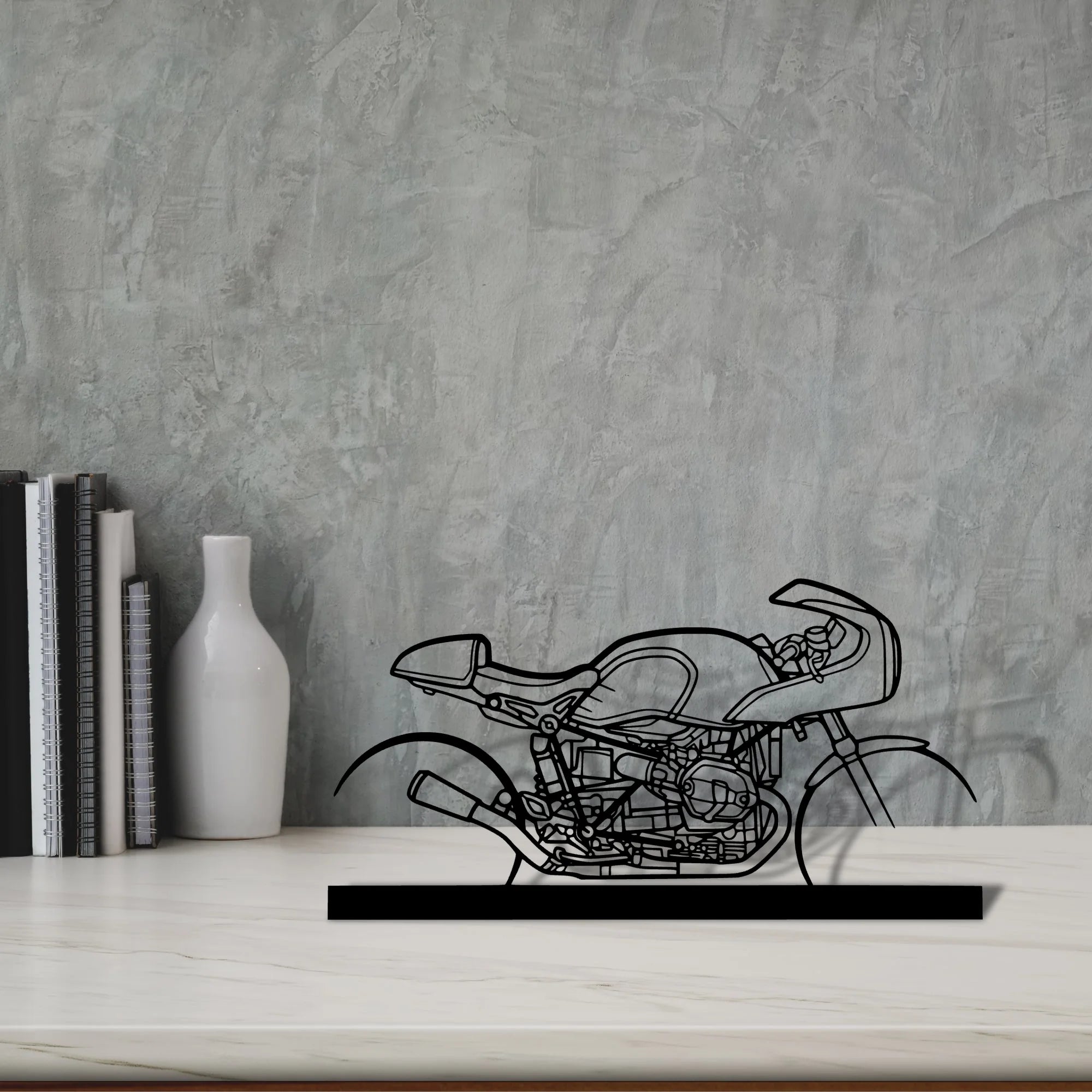 r-nine-t-racer-2019 Silhouette Metal Art Stand - Aero Silhouette