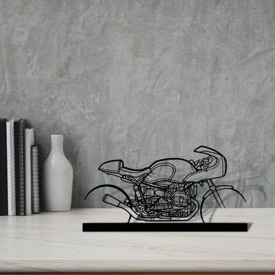 r-nine-t-racer-2019 Silhouette Metal Art Stand - Aero Silhouette