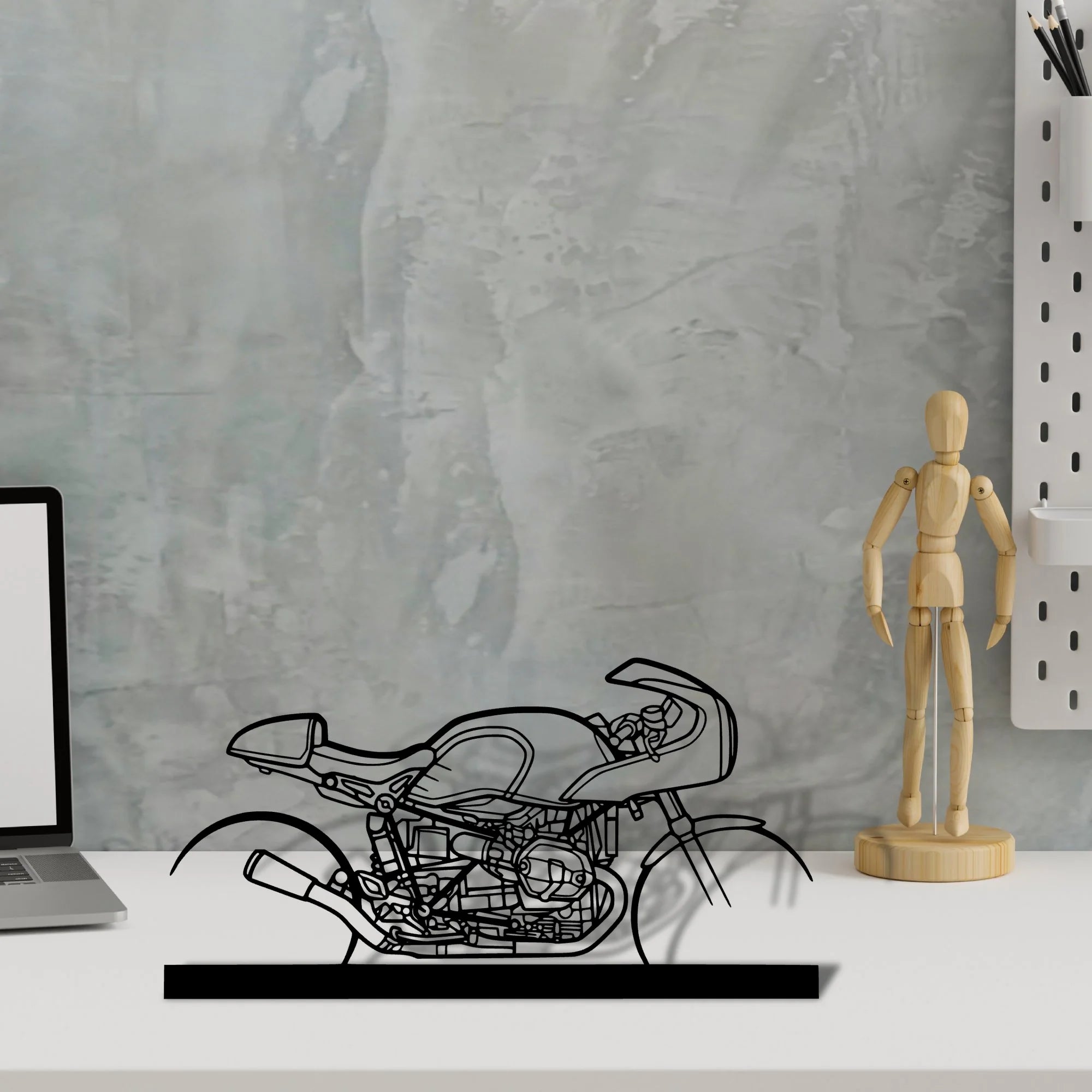r-nine-t-racer-2019 Silhouette Metal Art Stand - Aero Silhouette