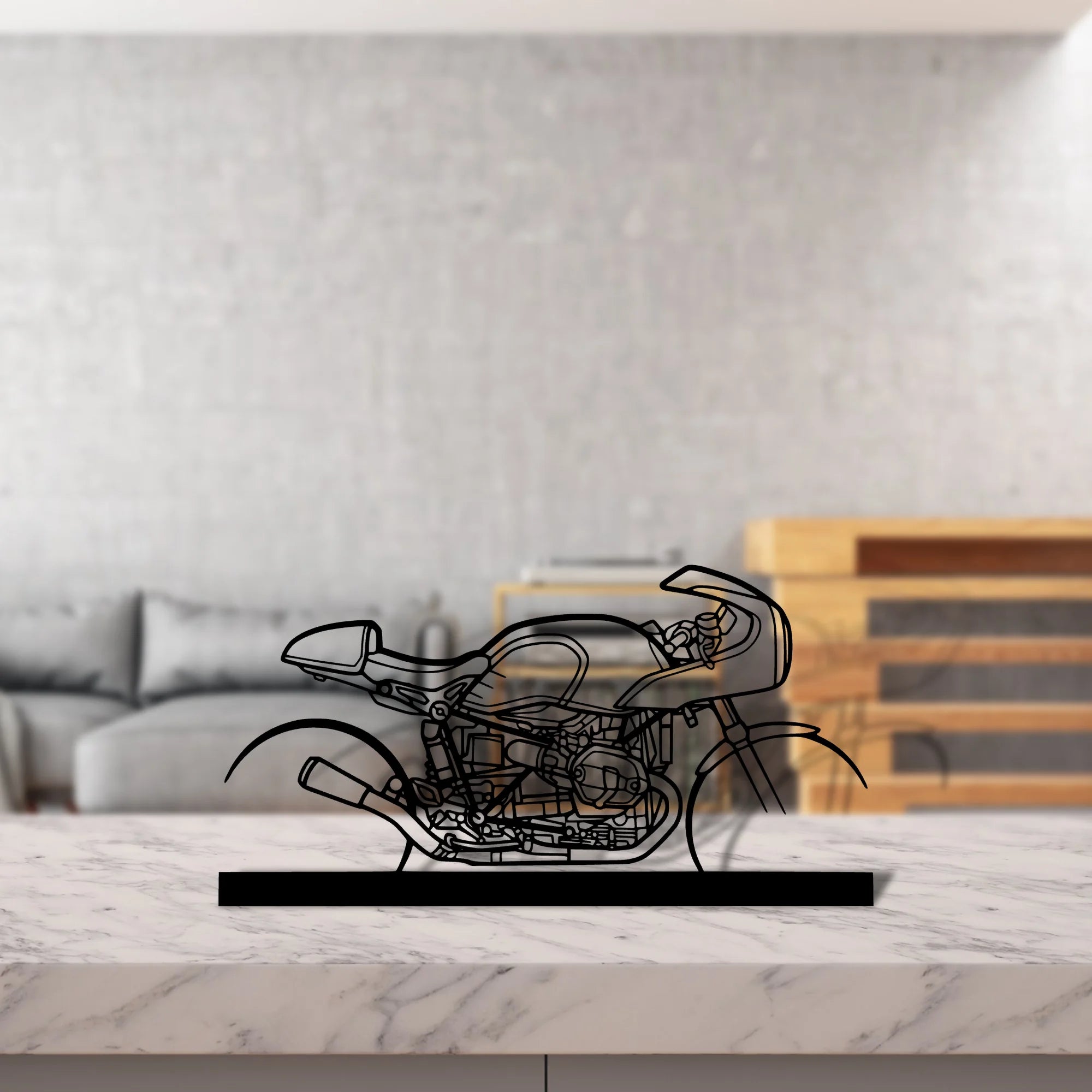 r-nine-t-racer-2019 Silhouette Metal Art Stand - Aero Silhouette