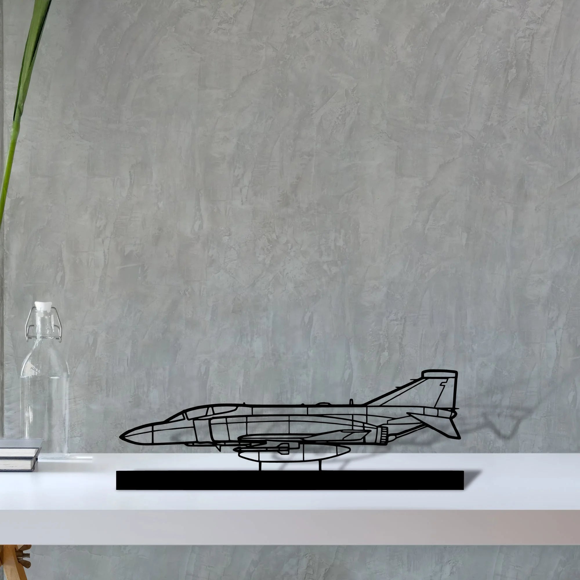raf-f-4k-phantom-2 Silhouette Metal Art Stand - Aero Silhouette