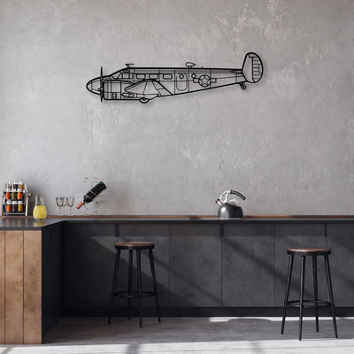 RC-45 Classic Aircraft Silhouette Metal Wall Art - Aviation Hangar Decor