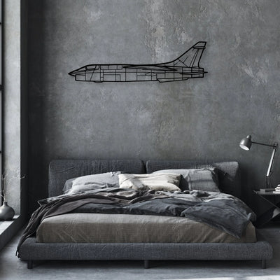 RF-8G 3 Classic Aircraft Silhouette Metal Wall Art - Aviation Hangar Decor