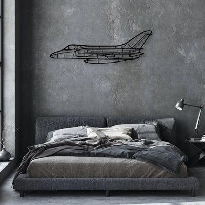RF-8G Classic Aircraft Silhouette Metal Wall Art - Aviation Hangar Decor