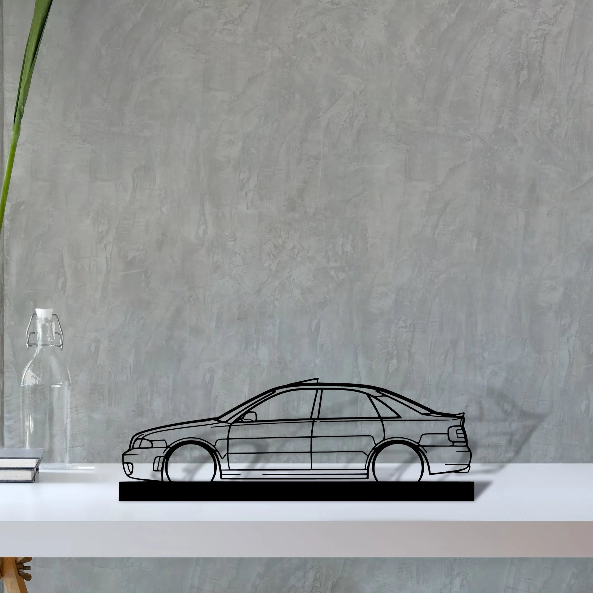 rs4-b5-sedan Silhouette Metal Art Stand - Aero Silhouette
