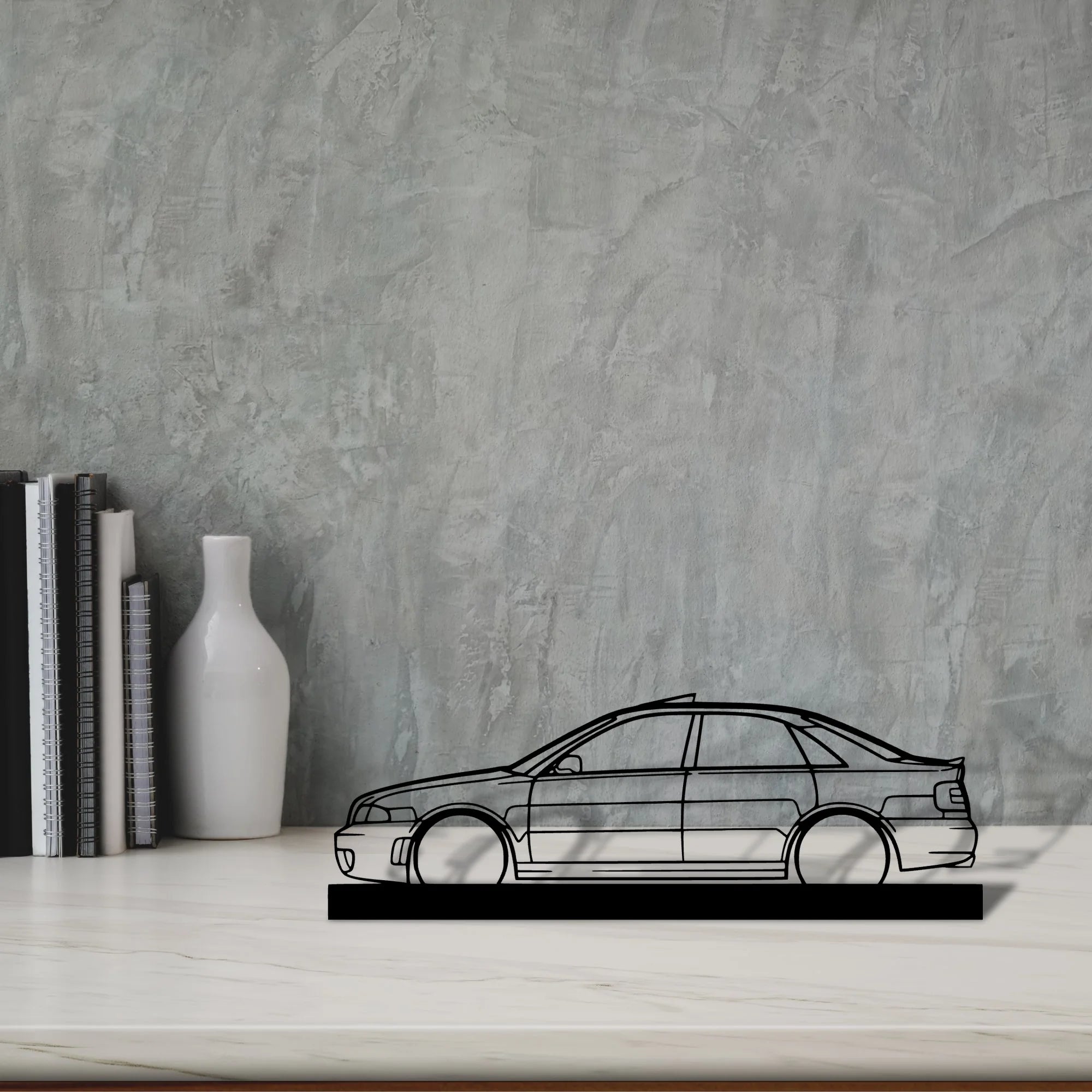 rs4-b5-sedan Silhouette Metal Art Stand - Aero Silhouette