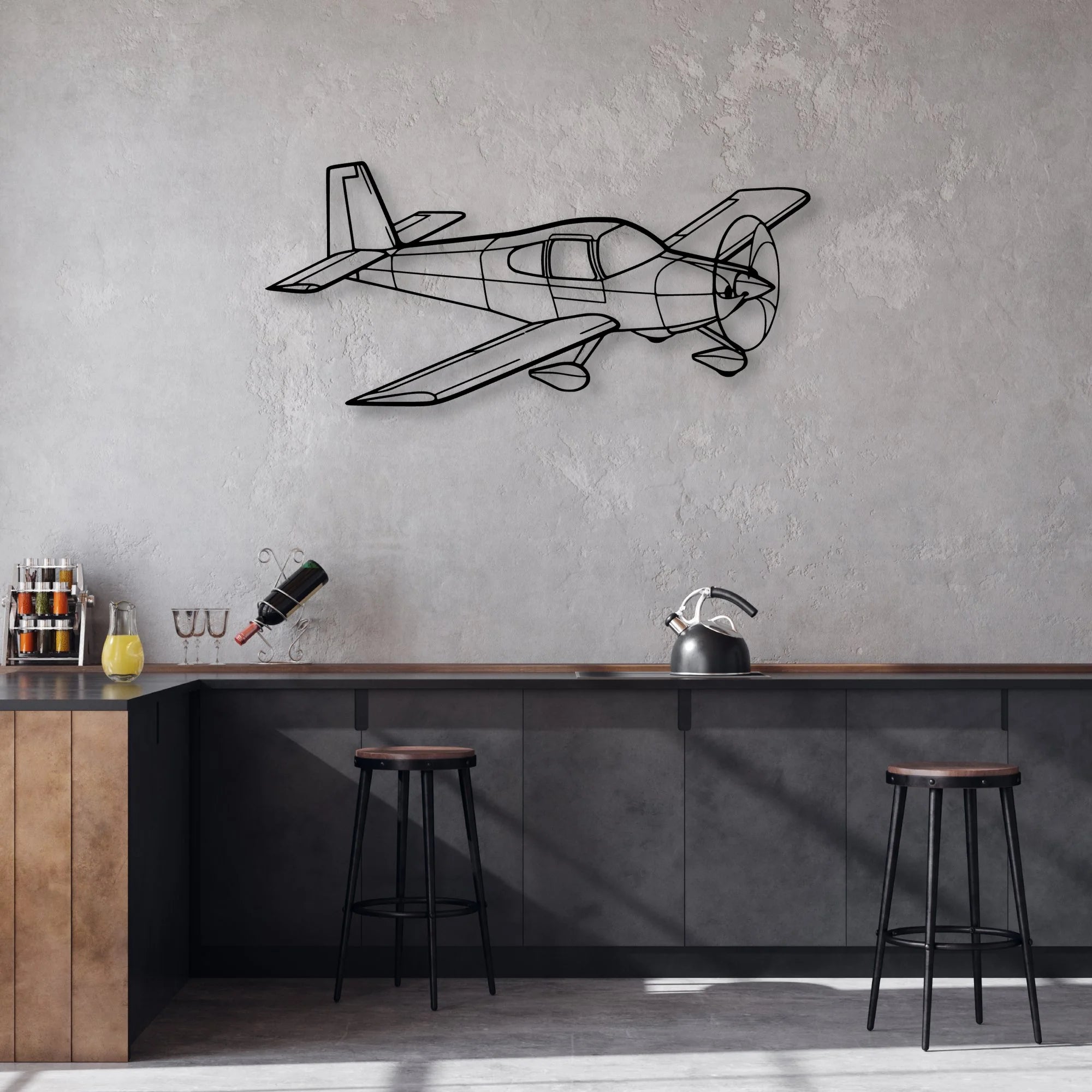 RV-10 2 Classic Aircraft Silhouette Metal Wall Art - Aviation Hangar Decor