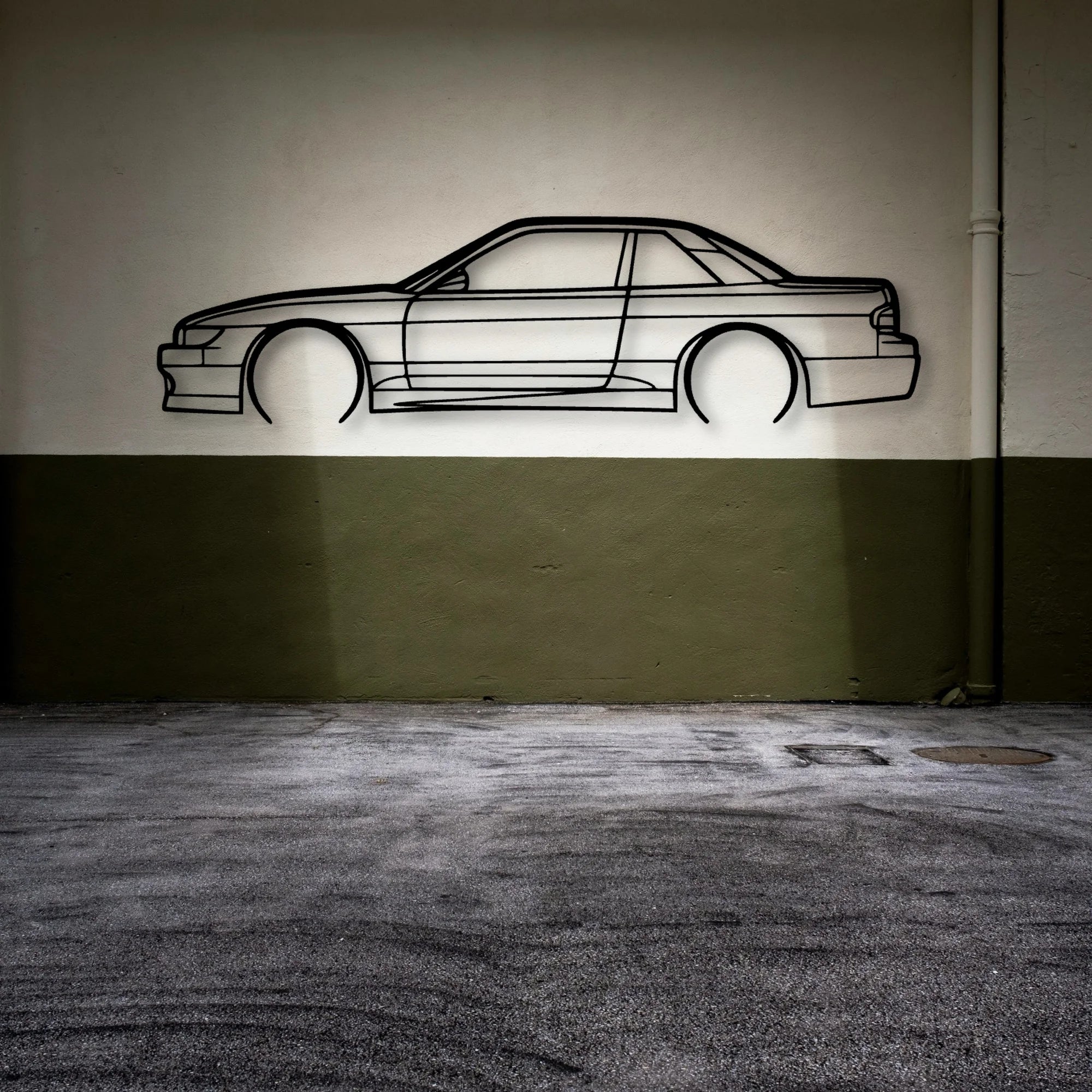 S13 Classic Silhouette Metal Wall Art - Automotive Garage Decor