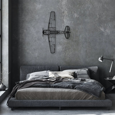SNJ-5 Texan Classic Aircraft Silhouette Metal Wall Art - Aviation Hangar Decor
