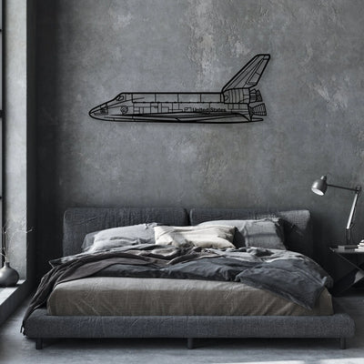 Space Shuttle Classic Aircraft Silhouette Metal Wall Art - Aviation Hangar Decor