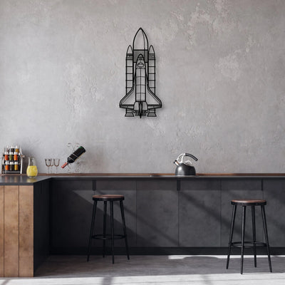 Space System Classic Aircraft Silhouette Metal Wall Art - Aviation Hangar Decor