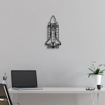 Space System Classic Aircraft Silhouette Metal Wall Art - Aviation Hangar Decor