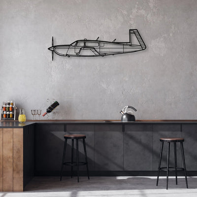 Spitfire MK Xiv Classic Aircraft Silhouette Metal Wall Art - Aviation Hangar Decor