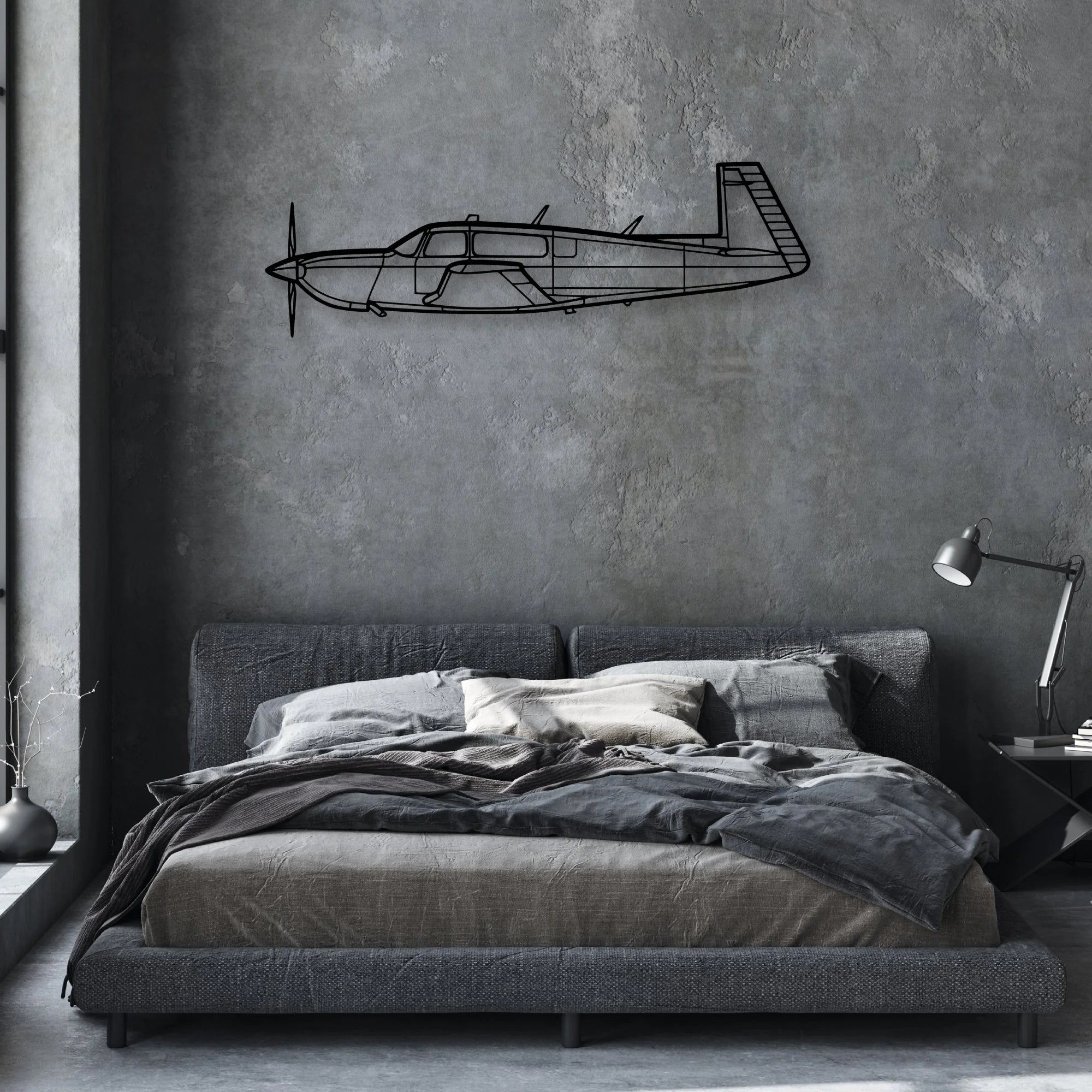 Spitfire MK Xiv Classic Aircraft Silhouette Metal Wall Art - Aviation Hangar Decor