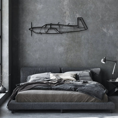 Spitfire MK Xiv Classic Aircraft Silhouette Metal Wall Art - Aviation Hangar Decor