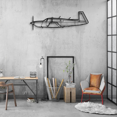 Spitfire MK Xiv Classic Aircraft Silhouette Metal Wall Art - Aviation Hangar Decor