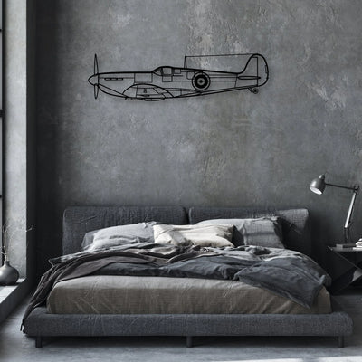 Spitfire Classic Aircraft Silhouette Metal Wall Art - Aviation Hangar Decor
