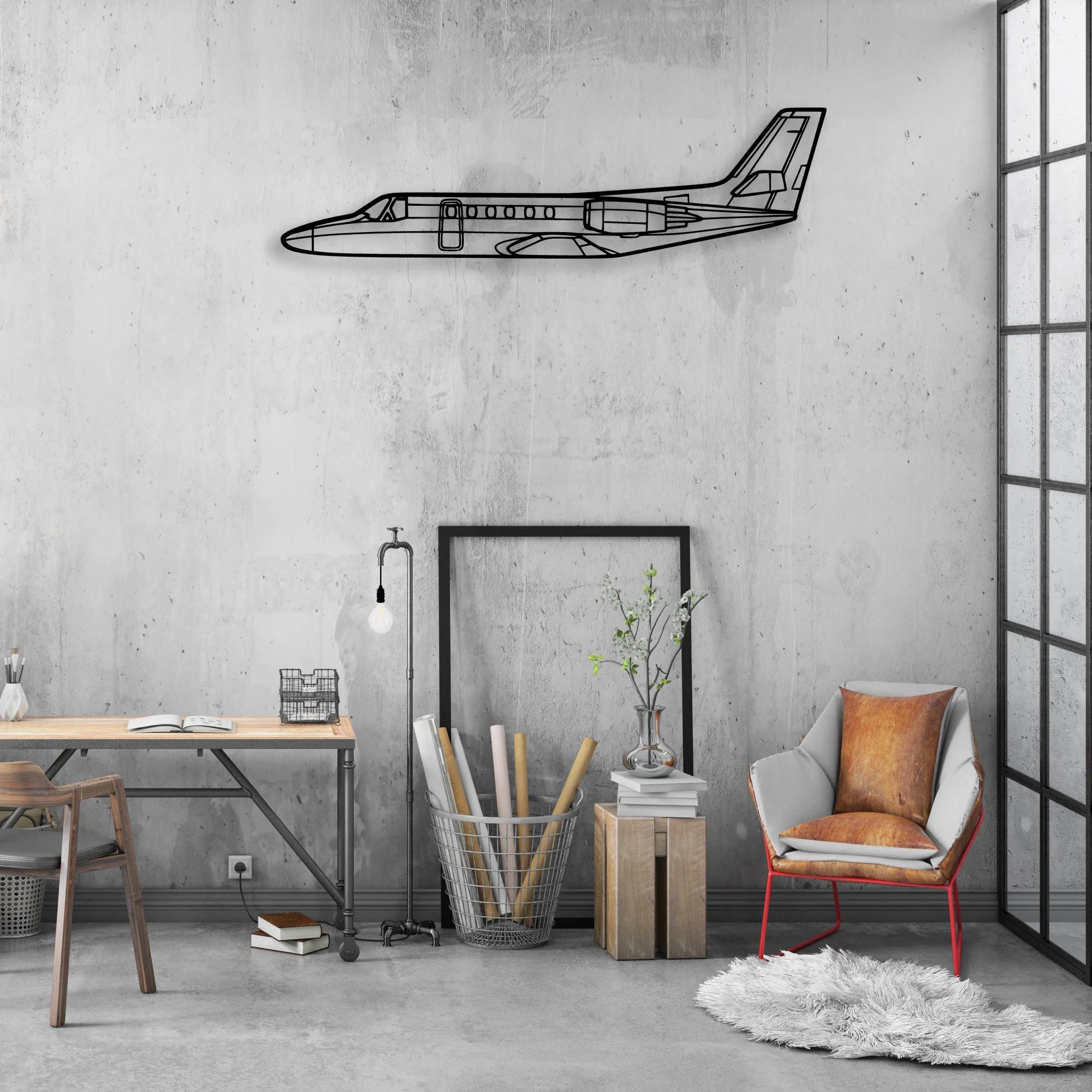 Stearman 75 Classic Aircraft Silhouette Metal Wall Art - Aviation Hangar Decor