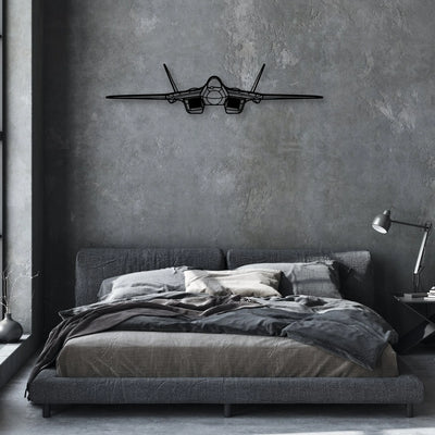 SU-57 Classic Aircraft Silhouette Metal Wall Art - Aviation Hangar Decor