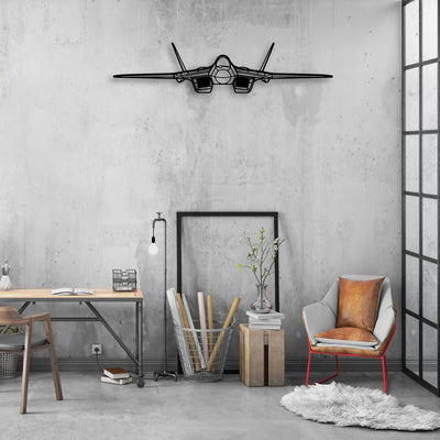 SU-57 Classic Aircraft Silhouette Metal Wall Art - Aviation Hangar Decor