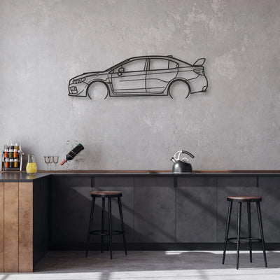 subaru wrx Classic Silhouette Metal Wall Art - Automotive Garage Decor