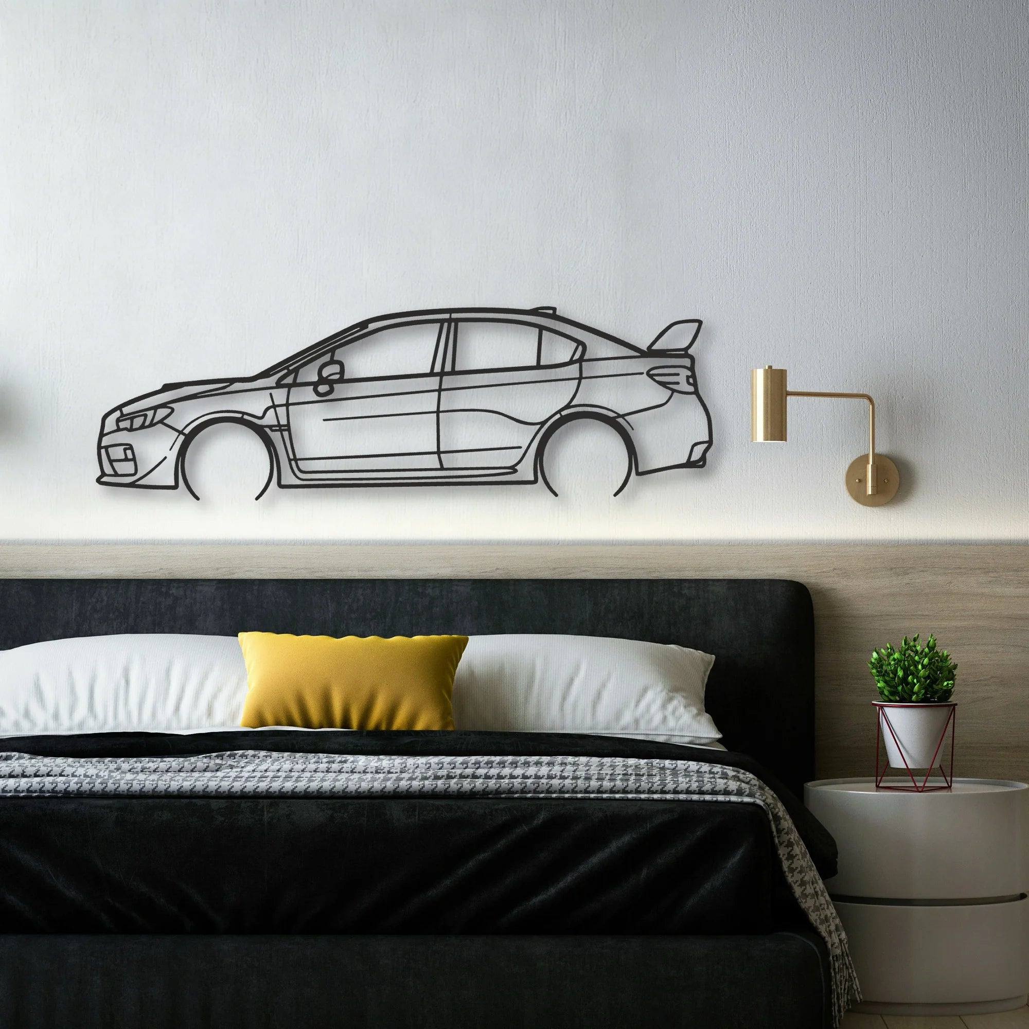 Subaru WRX Classic Silhouette Metal Wall Art - Automotive Garage Decor