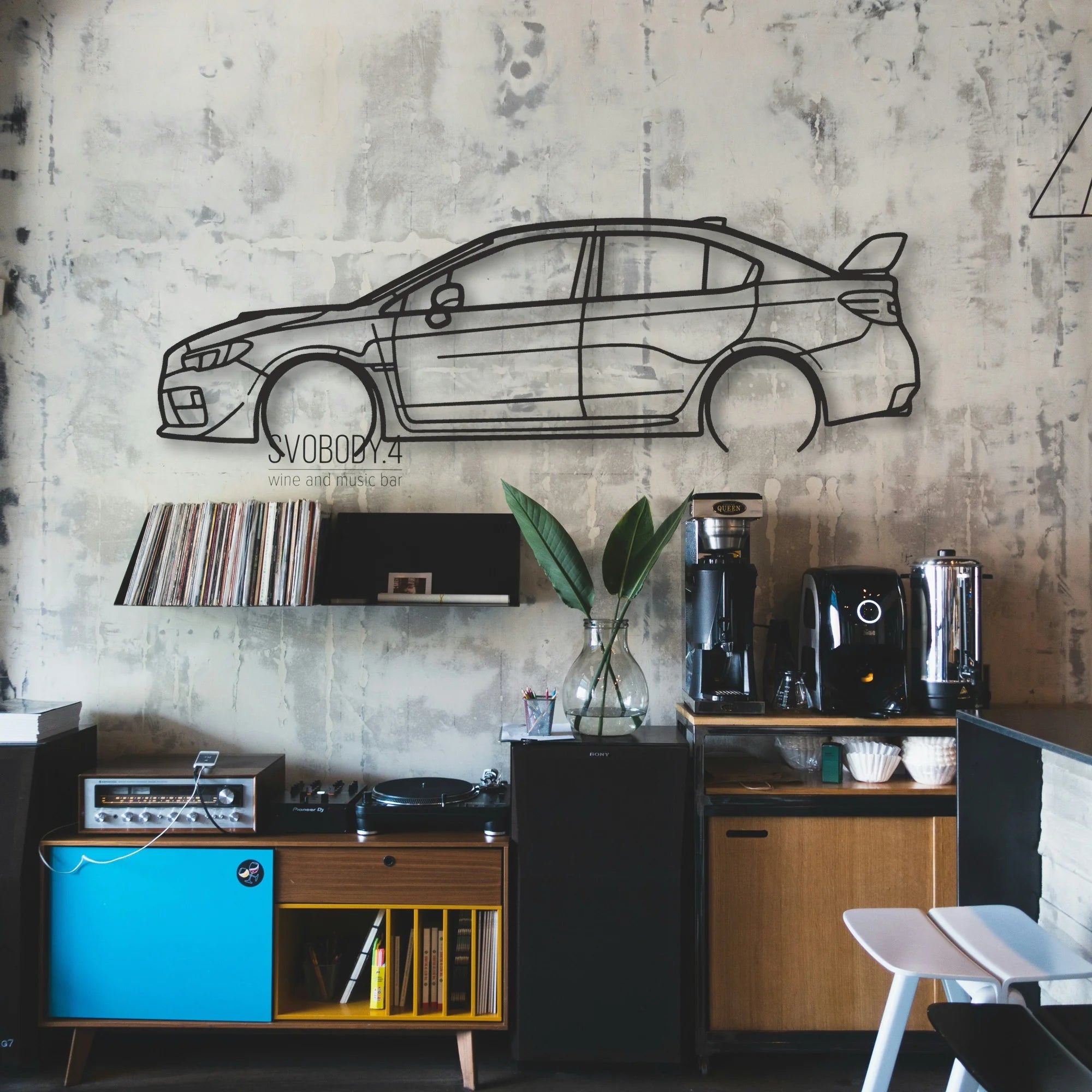 Subaru WRX Classic Silhouette Metal Wall Art - Automotive Garage Decor