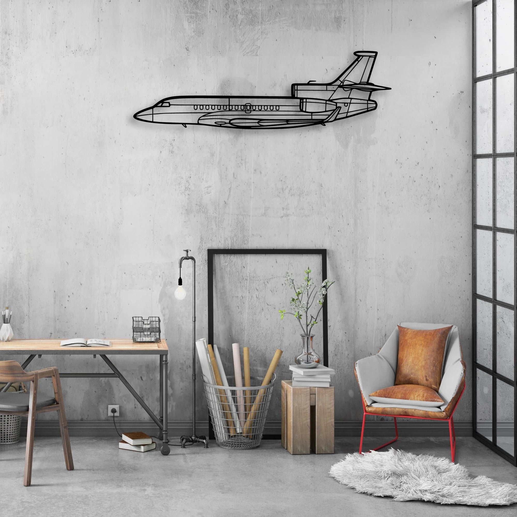 Super Scorpion Classic Aircraft Silhouette Metal Wall Art - Aviation Hangar Decor