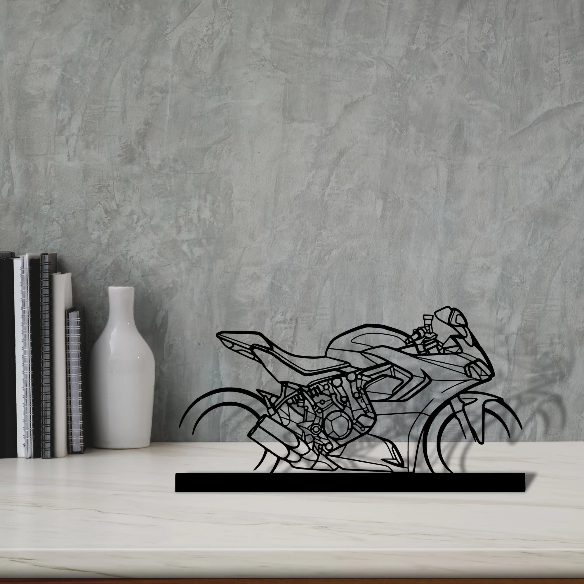 supersport-950s-2022 Silhouette Metal Art Stand - Aero Silhouette