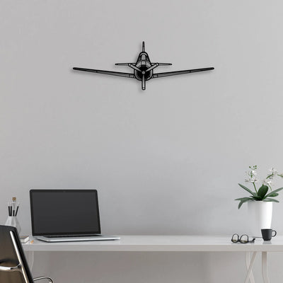 T-28 Trojan Classic Aircraft Silhouette Metal Wall Art - Aviation Hangar Decor
