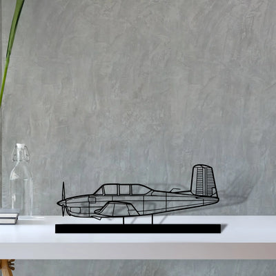 t-34a-mentor-2 Silhouette Metal Art Stand - Aero Silhouette