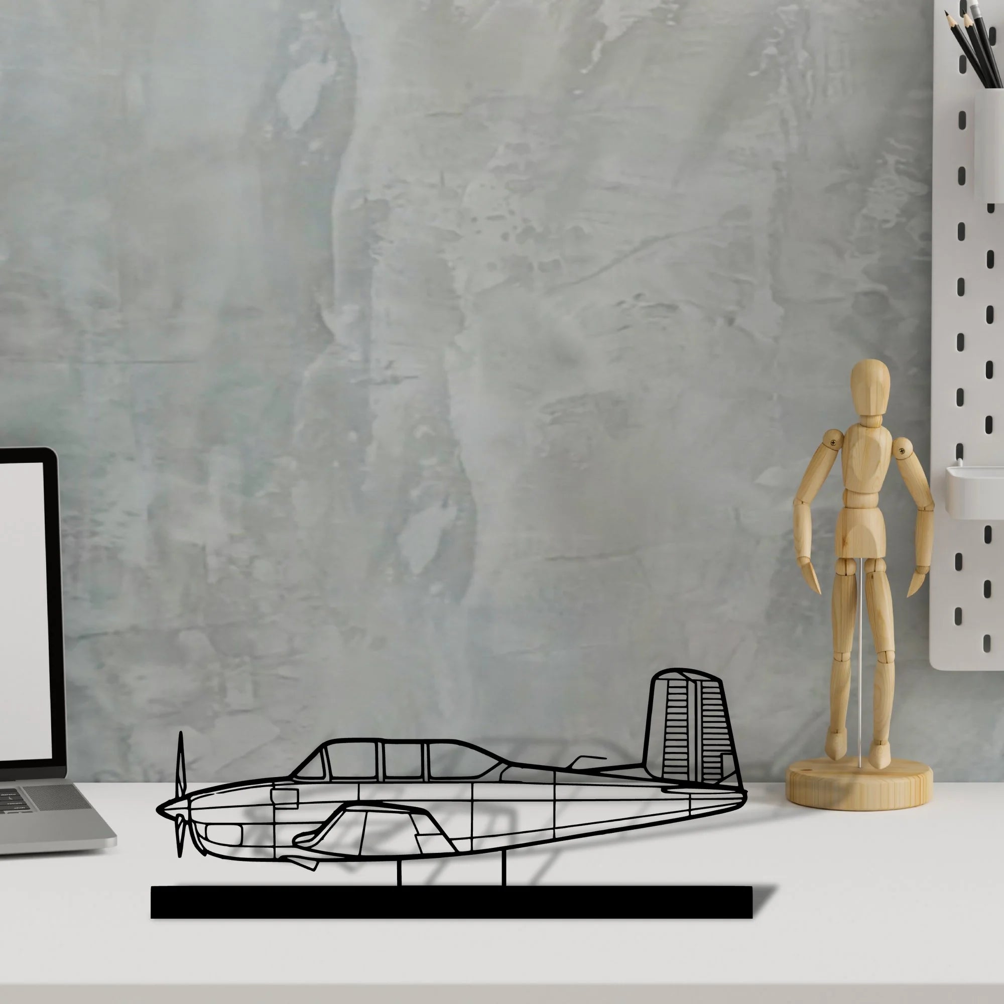 t-34a-mentor-2 Silhouette Metal Art Stand - Aero Silhouette