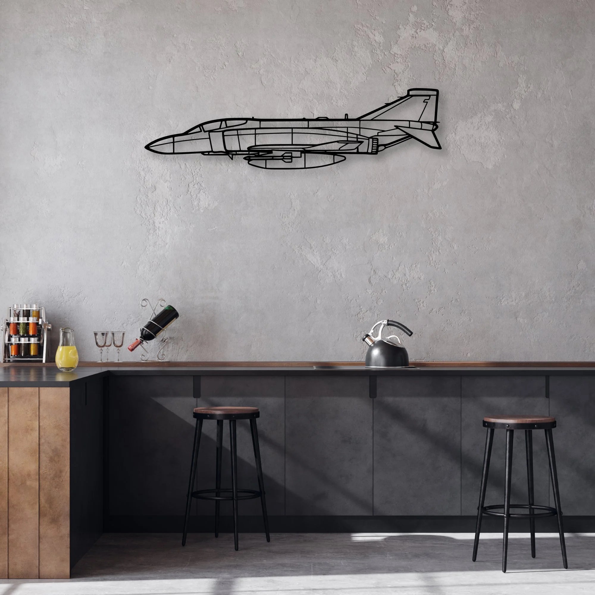 T-34A Mentor Classic Aircraft Silhouette Metal Wall Art - Aviation Hangar Decor