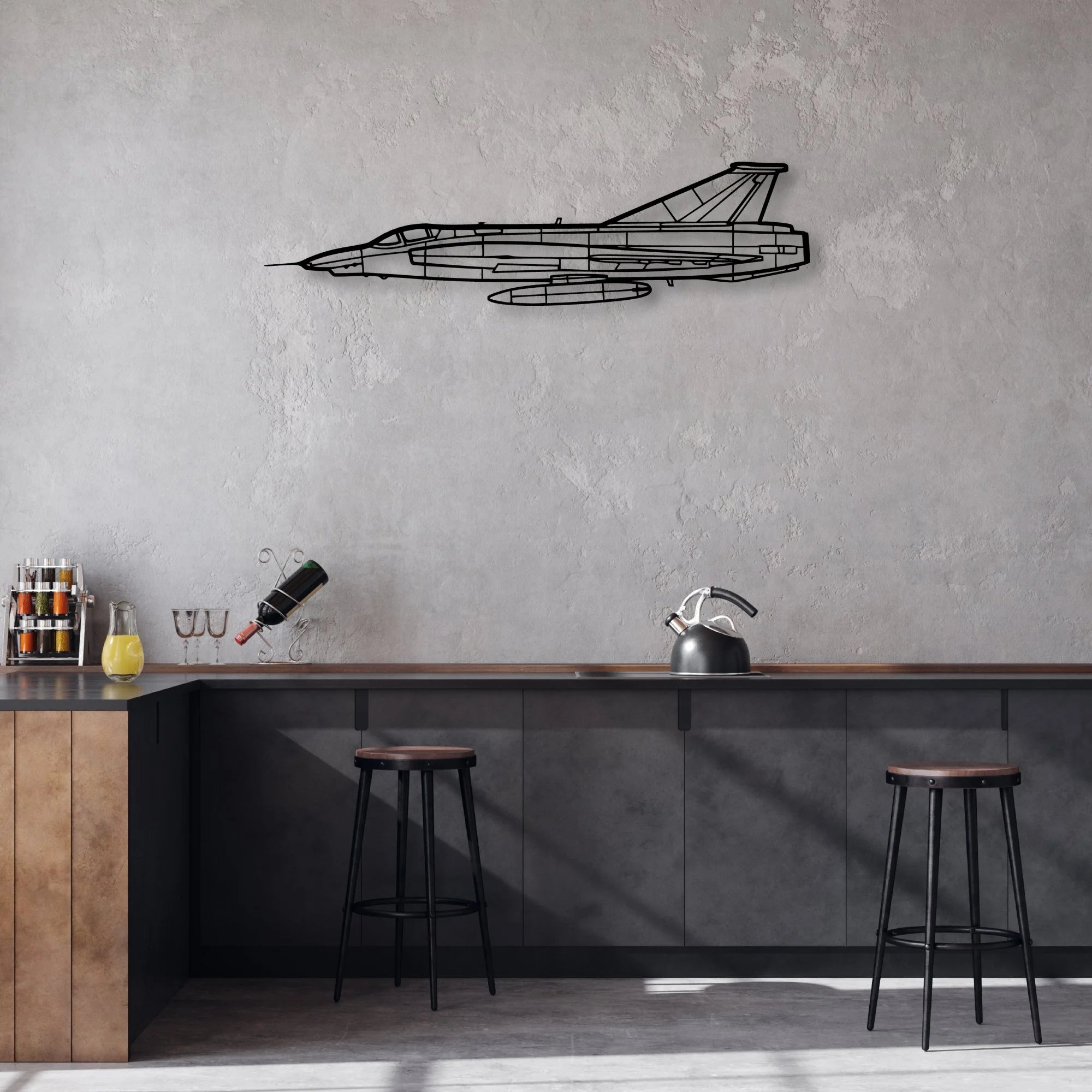 T-7 Red Hawk Classic Aircraft Silhouette Metal Wall Art - Aviation Hangar Decor
