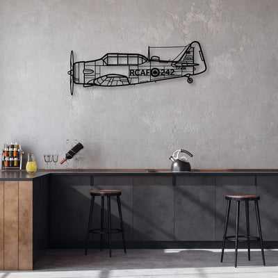 T33 2 Classic Aircraft Silhouette Metal Wall Art - Aviation Hangar Decor