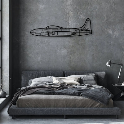 T33 3 Classic Aircraft Silhouette Metal Wall Art - Aviation Hangar Decor
