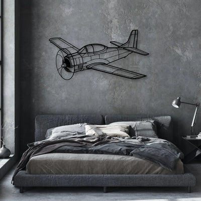 T33 Classic Aircraft Silhouette Metal Wall Art - Aviation Hangar Decor