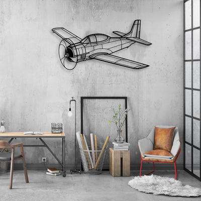 T33 Classic Aircraft Silhouette Metal Wall Art - Aviation Hangar Decor