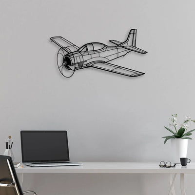 T33 Classic Aircraft Silhouette Metal Wall Art - Aviation Hangar Decor
