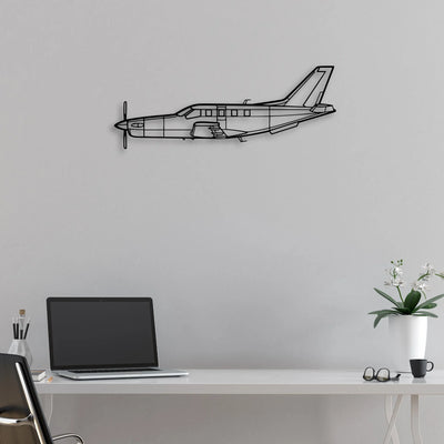 TBM-700B 2 Classic Aircraft Silhouette Metal Wall Art - Aviation Hangar Decor