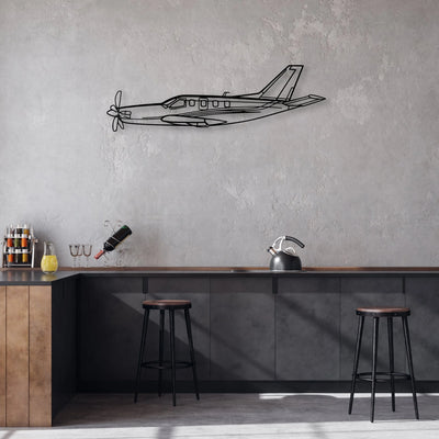 TBM Classic Aircraft Silhouette Metal Wall Art - Aviation Hangar Decor