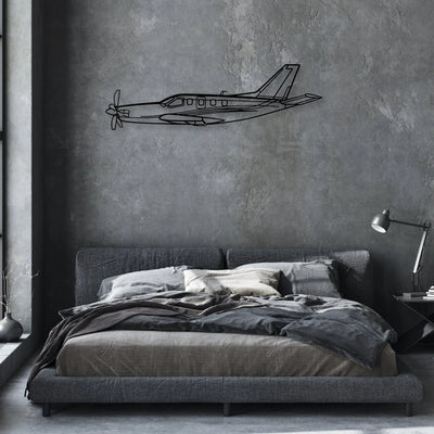 TBM Classic Aircraft Silhouette Metal Wall Art - Aviation Hangar Decor